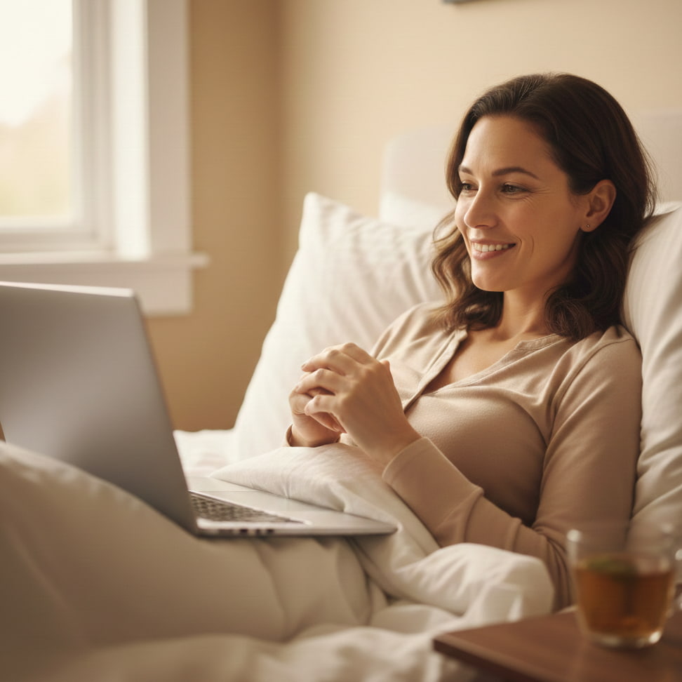 Paciente em sessão de terapia online